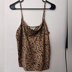 Nine West Women's Brown Animal Print Camisole Tank Top